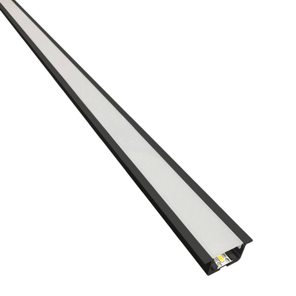 Perfil De Led De Embutir Save Energy Lls Flex Ii 2 Metros Led 3000k Preto
