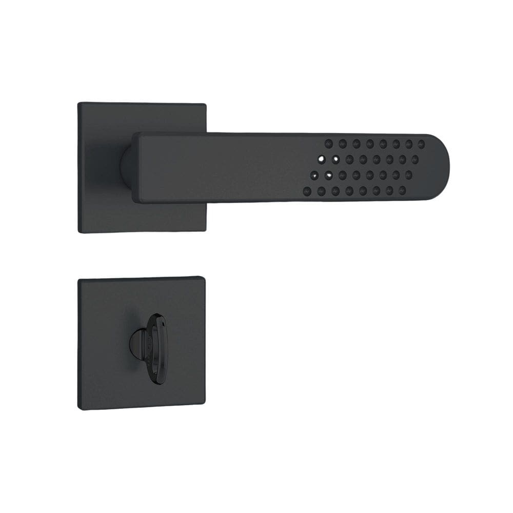 Fechadura Porta Madeira Banheiro Wc Lavabo Preta Stam 40Mm