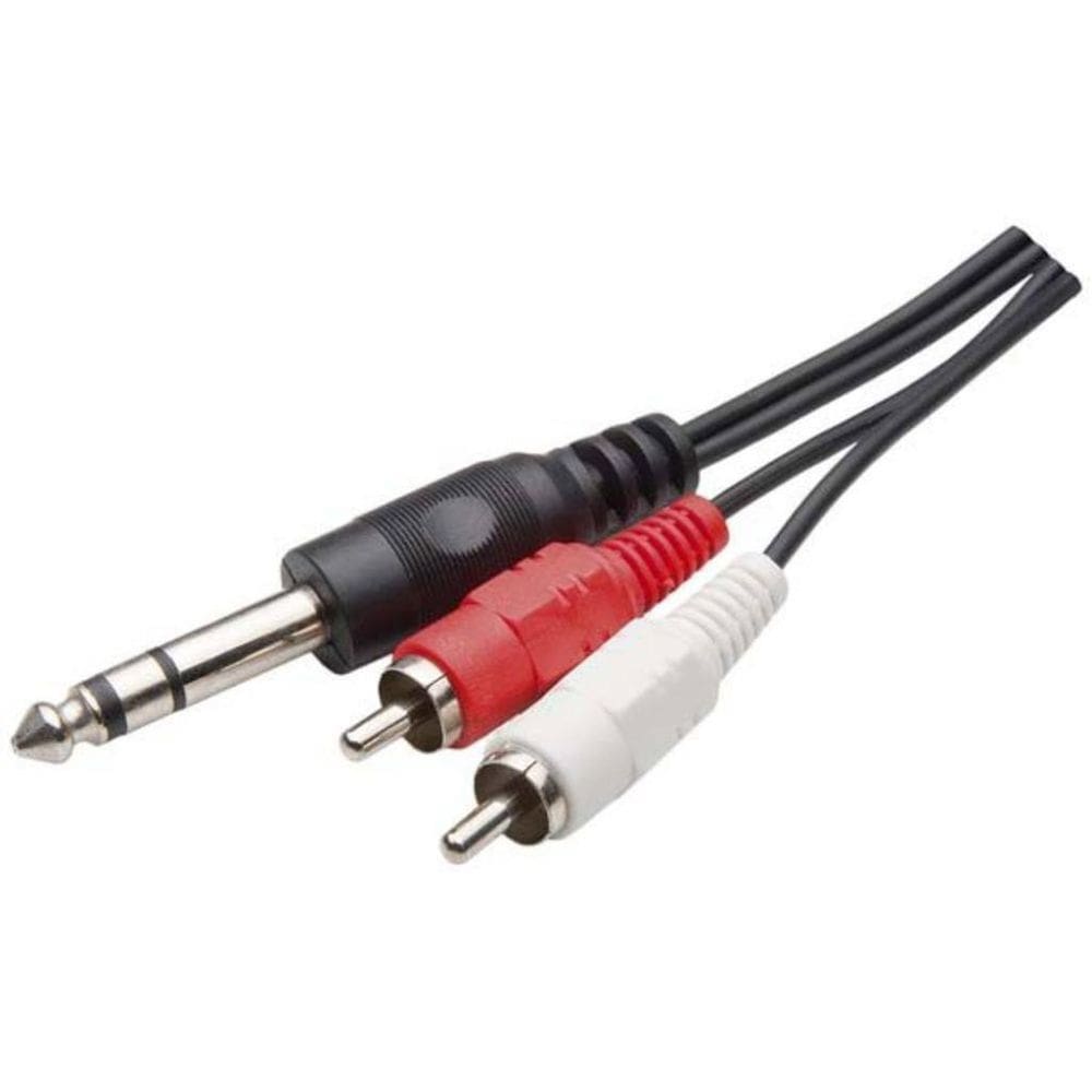 Cabo Plug P10 6.35Mm Stereo Para 2 Plug Rca 2 Metros 8 1 197