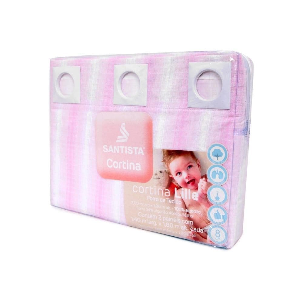 Cortina Santista Lille 180X280 Rosa Listrada