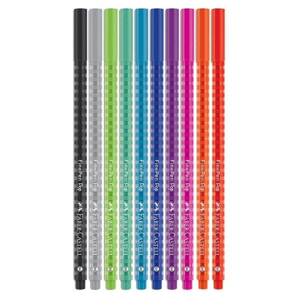 Caneta Fine Pen Pop Faber Castell Ponta Fina 0.4Mm 10 Cores