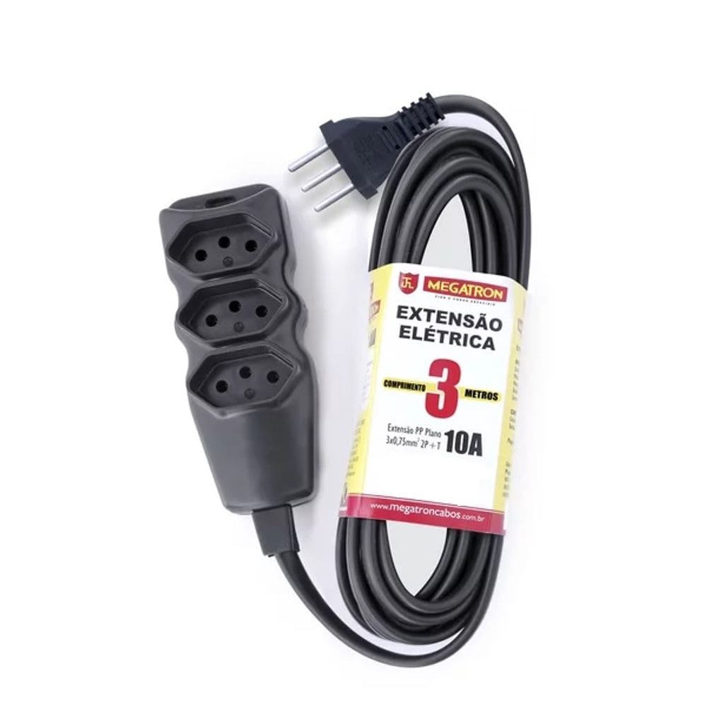 Extensão PP  3M 3x0,75mm Preto