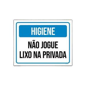 Kit 5 Placas Higiene Não Jogue Lixo Na Privada