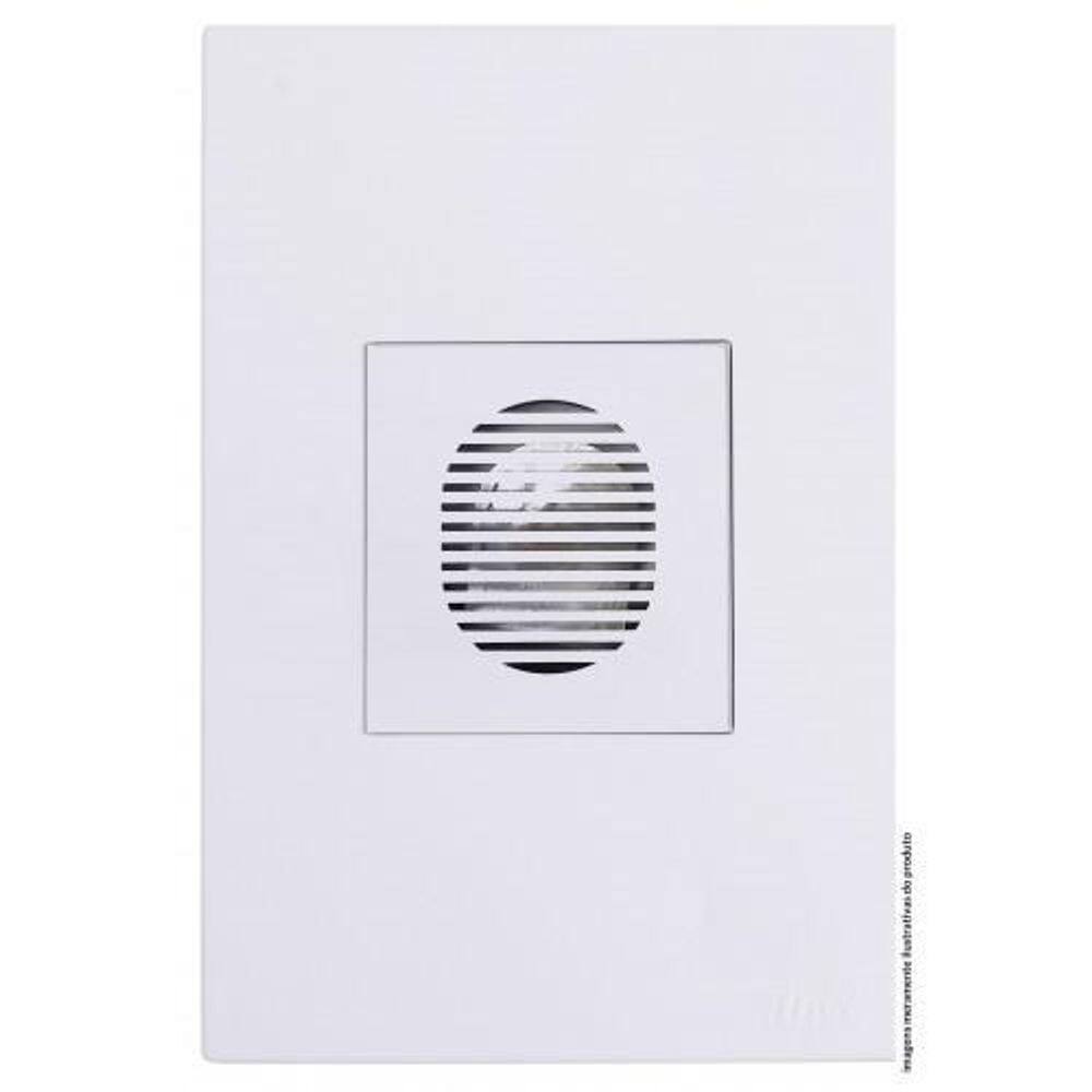 Conjunto Campainha Cigarra Som 4X2 Recta Branco Brg11408-1Br