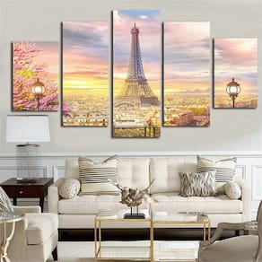 Quadro Paris Torre Eiffel França Paisagem Colorido