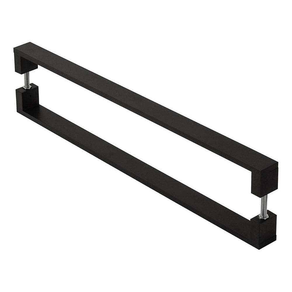 Puxador De Porta Pivotante Alumínio Inoxidável Preto 40Cm