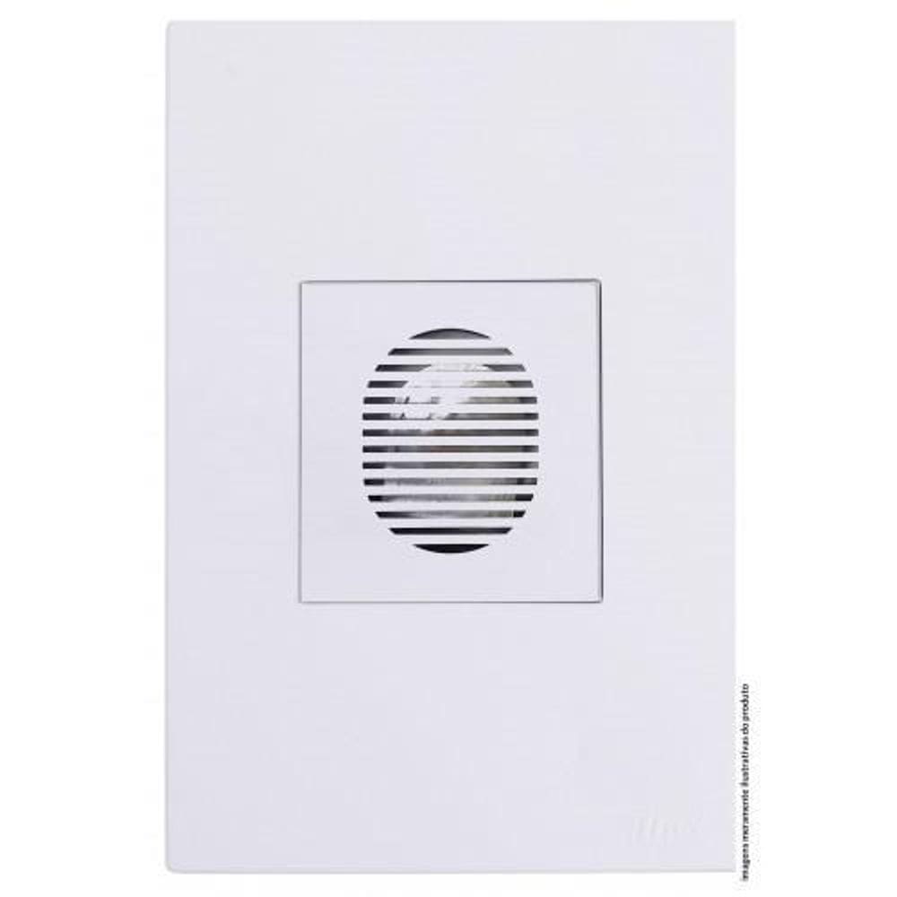 Conjunto Campainha Cigarra Som 4X2 Recta Branco Brg11408-1Br