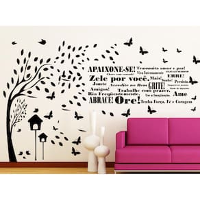 Adesivo Decorativo De Parede Arvore E Frase Motivacional