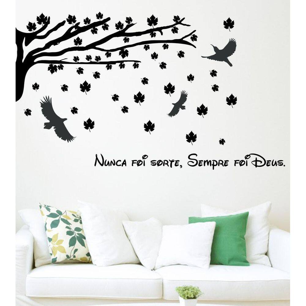 Adesivo Decorativo Com Frase Nunca Foi Sorte Sempre Foi Deus