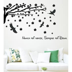 Adesivo Decorativo Com Frase Nunca Foi Sorte Sempre Foi Deus