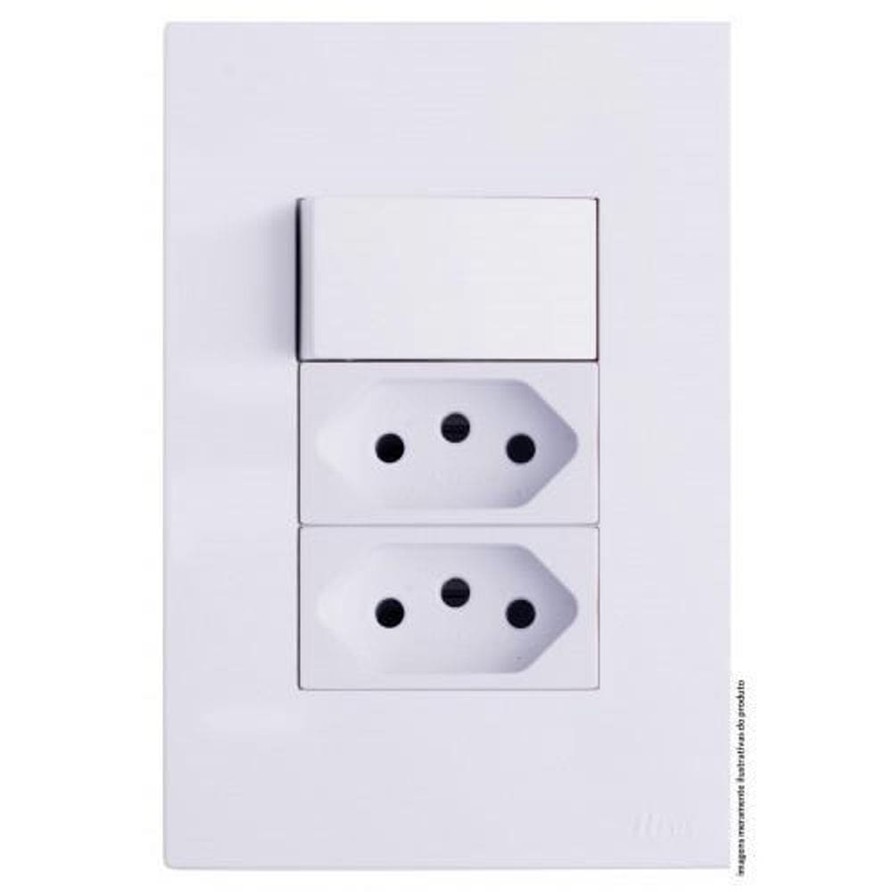 Conjunto Interruptor Simples Dupla 20A 4X2 Brg11348-4Br