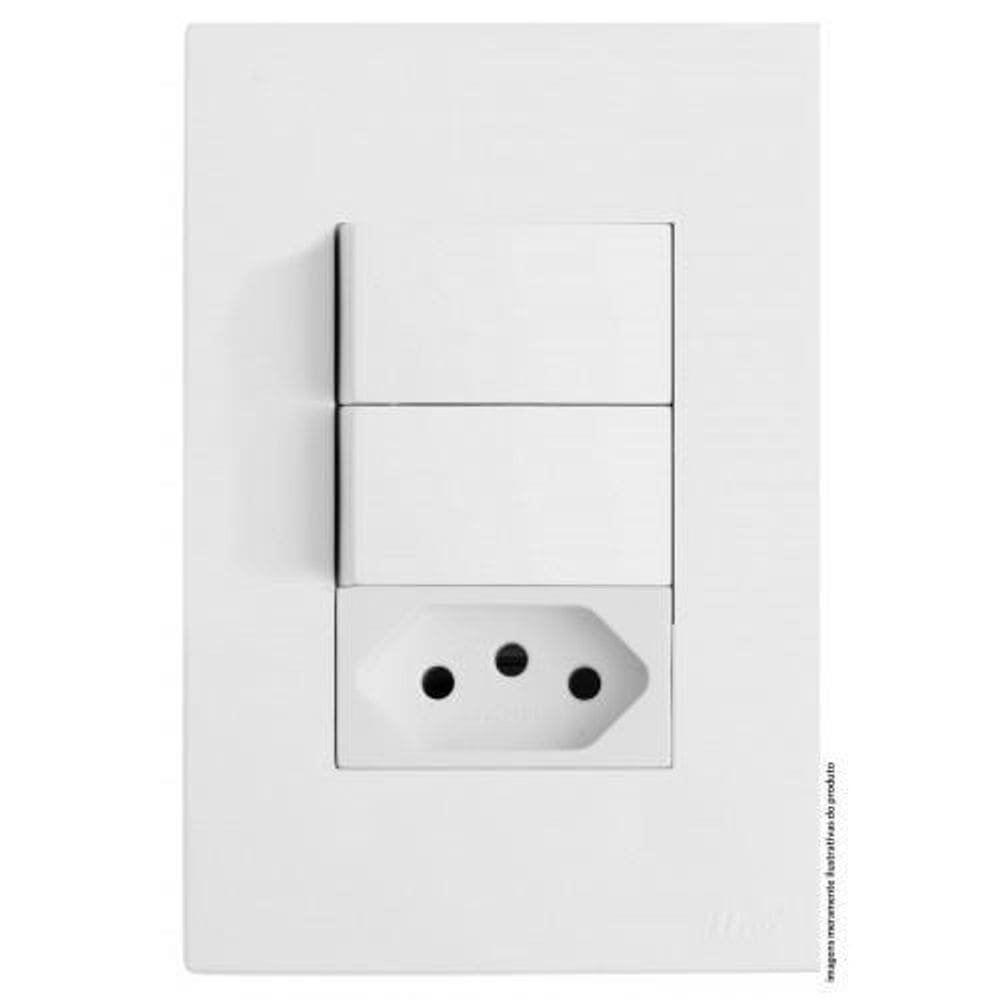 Conjunto Interruptor Duplo Simples 10A 4X2 Brs12241-6Br
