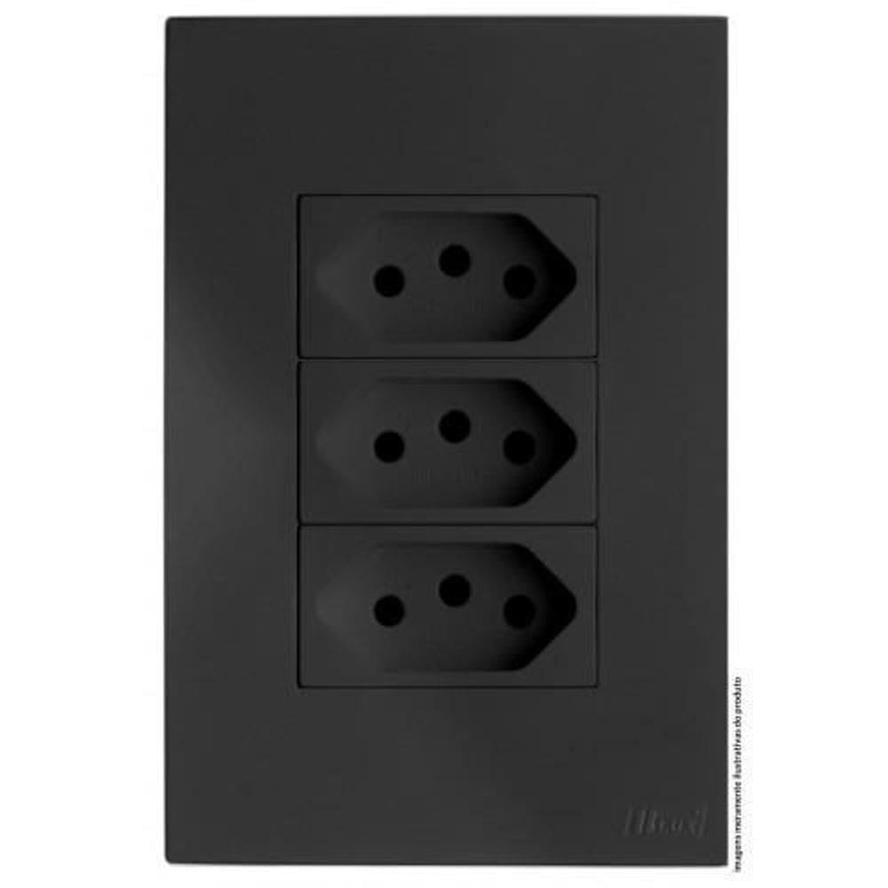 Kit Tomada Tripla 10A 4X2 Brs12188-6Gf
