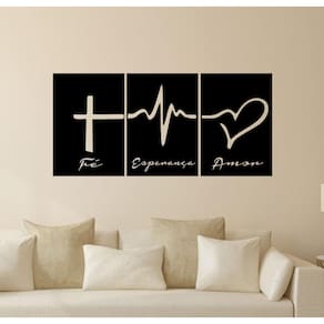 Adesivo Decorativo Palavras Motivacional Fé Esperança E Amor