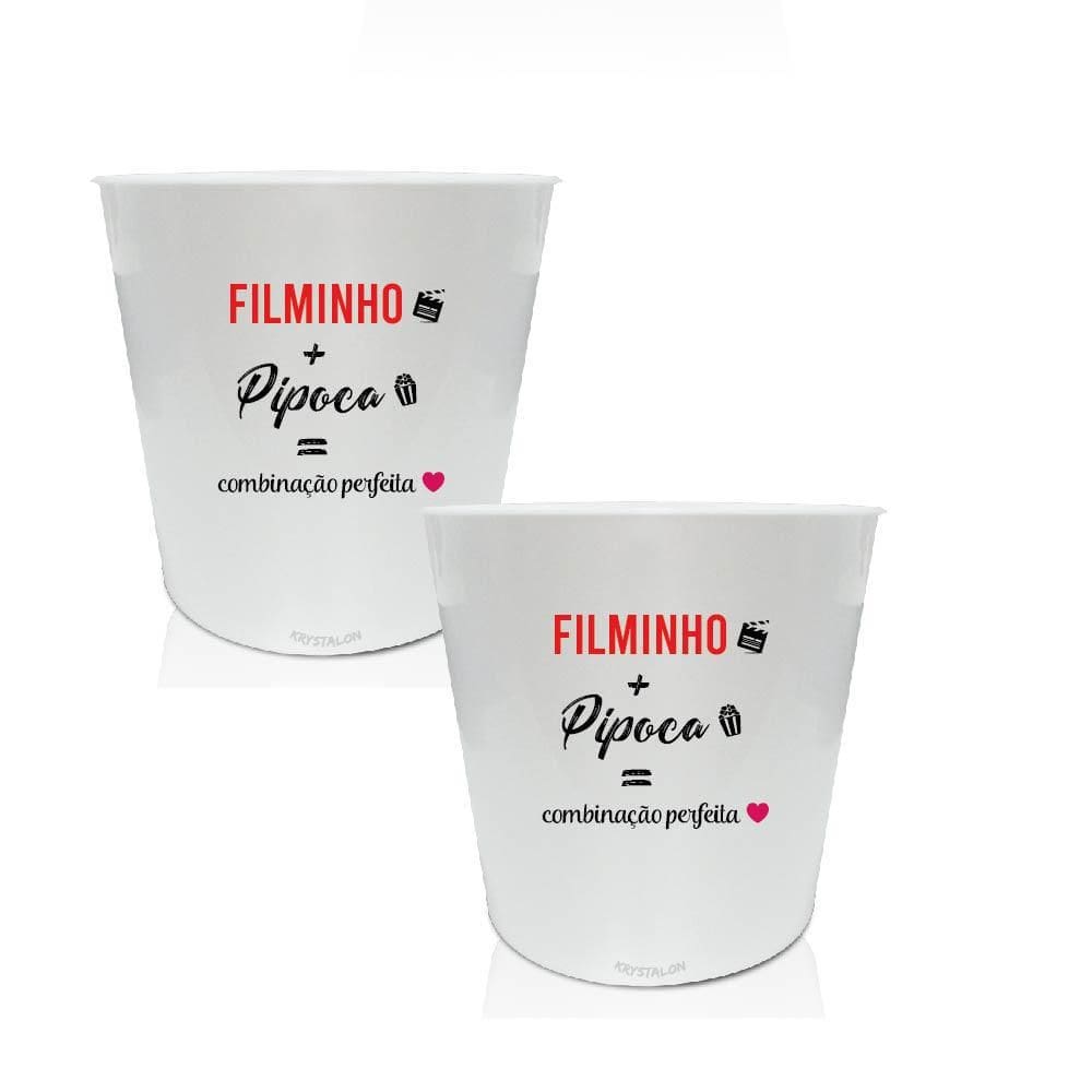 Kit 2 Baldes De Pipoca Personalizados - Filminho + Pipoca