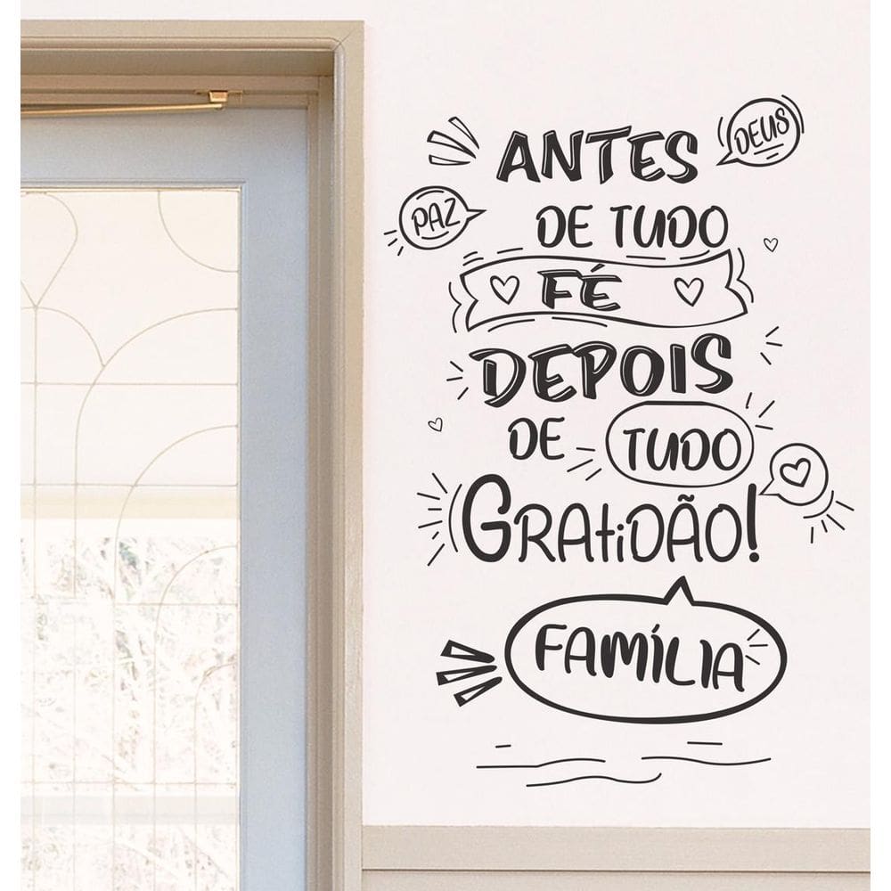 Adesivos Decorativo De Parede Frase ”Antes de Tudo, Fé...”