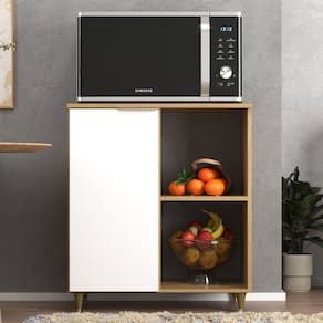 Armário Forno e Fruteira 62cm Largura Nogal / Branco