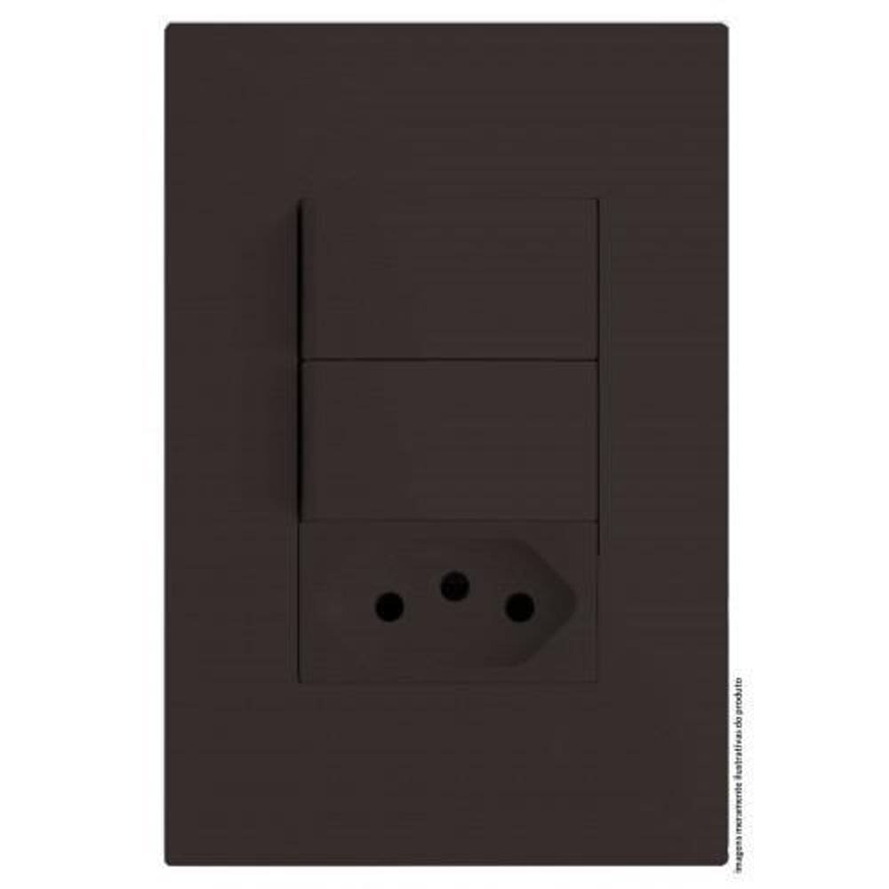 Kit Interruptor Duplo Simples + Tomada 10A 4X2 Brs12245-9Ch
