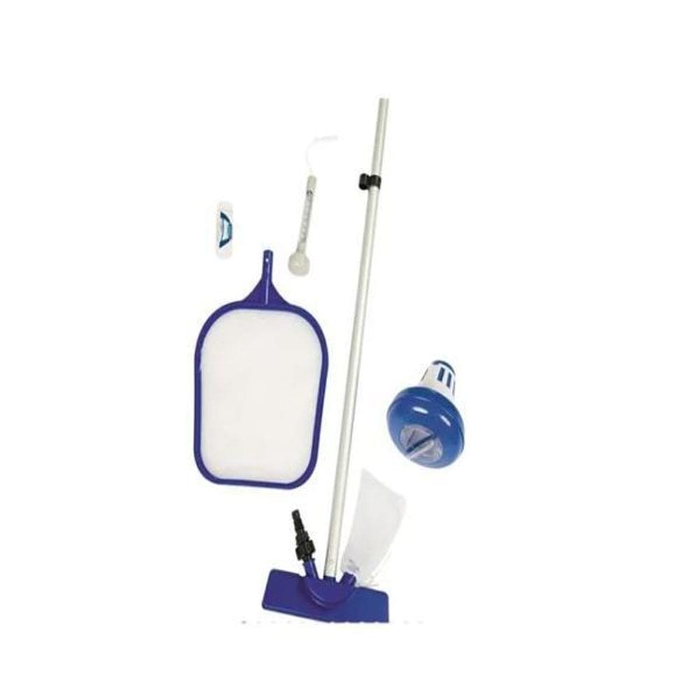 Kit De Limpeza Piscina Aspirador Peneira Flutuador Teste Ph