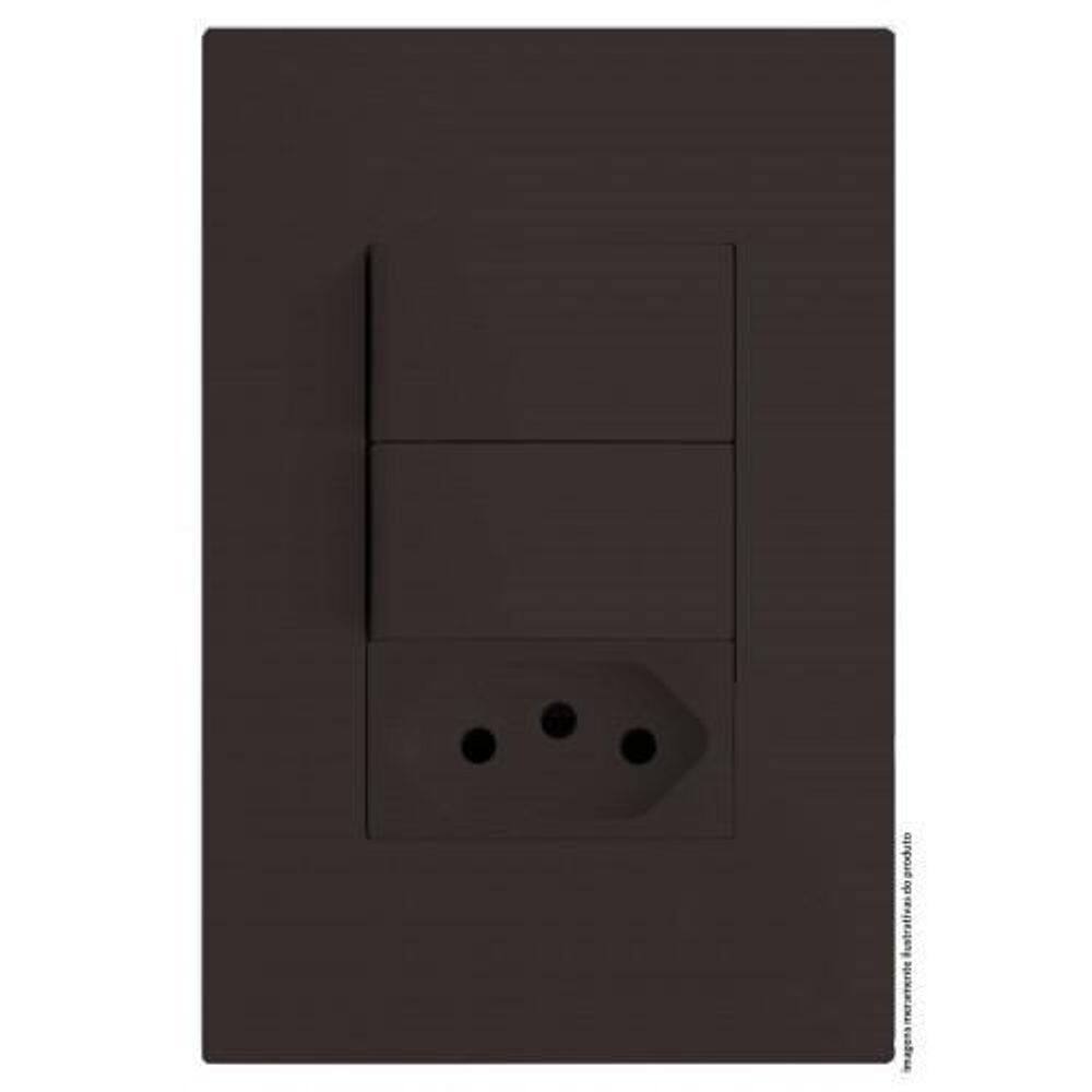 Kit Interruptor Duplo Simples + Tomada 10A 4X2 Brs12245-9Ch