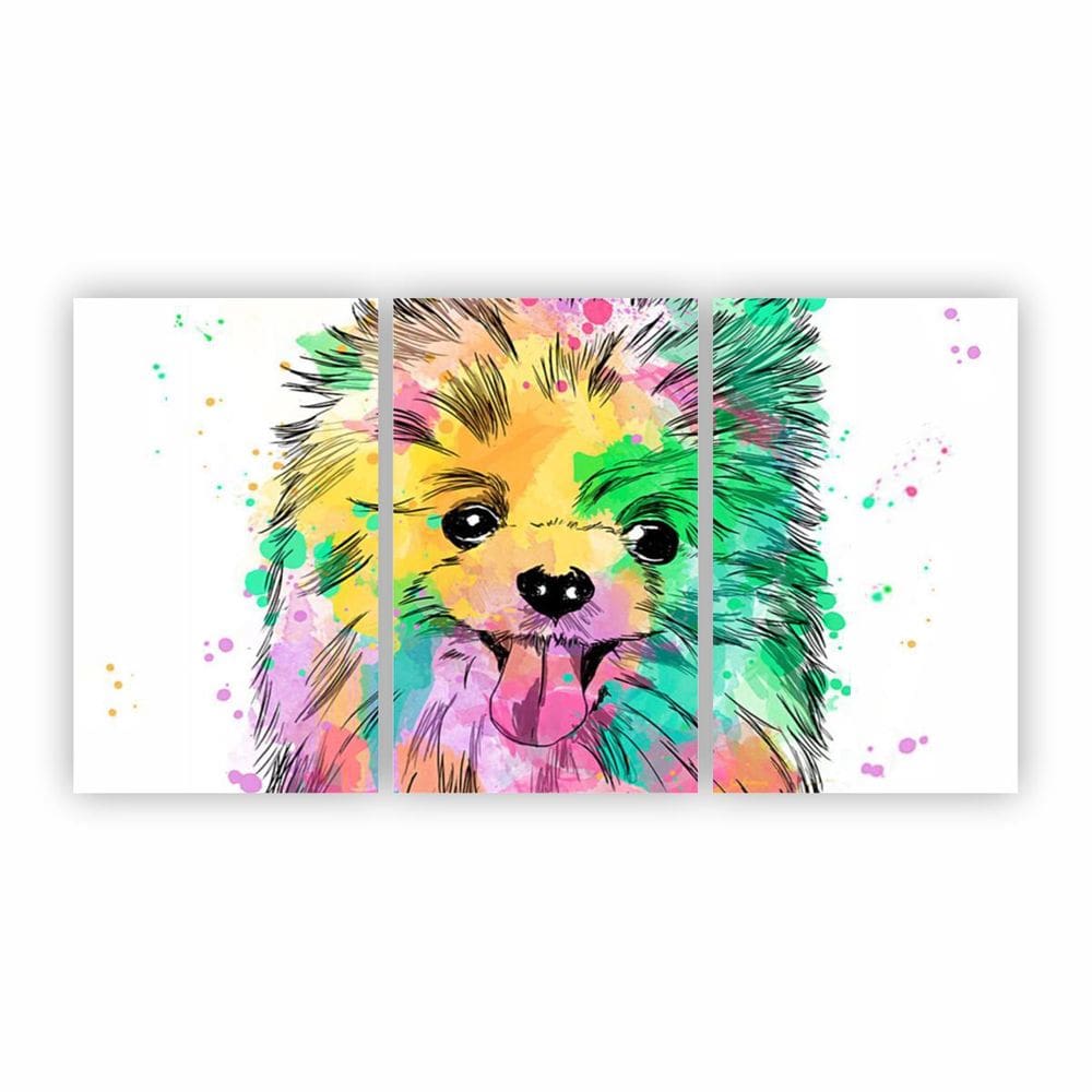 Quadro Canvas Cachorro Lulu Da Pomerânia 125X65Cm