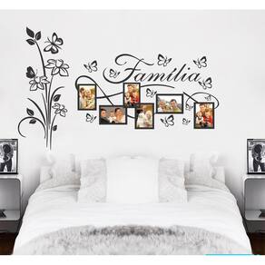 Adesivo Decorativo Porta Retratos e floral om Borboletas