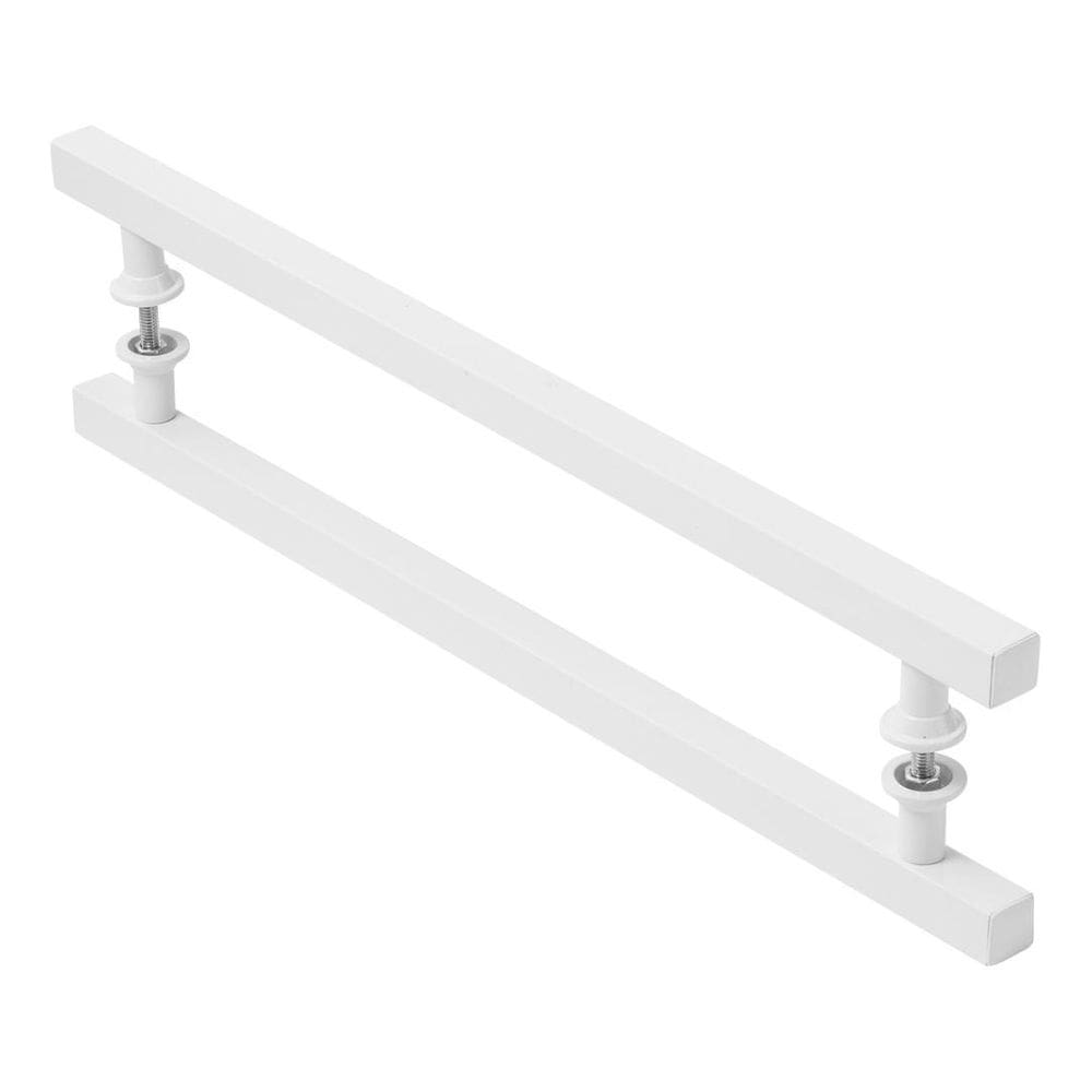 Puxador De Porta Quadrado Branco 40Cm