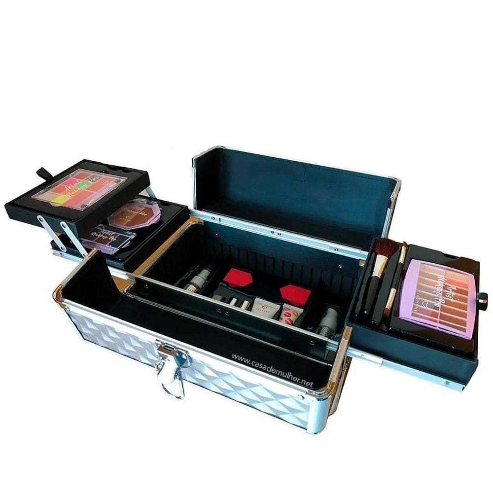 Maleta Com Maquiagem Artist Makeup Jasmyne Pro Preta Js06063
