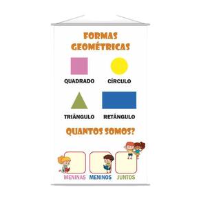 Banner Pedagógico Escolar - Formas Geométricas 120X65Cm