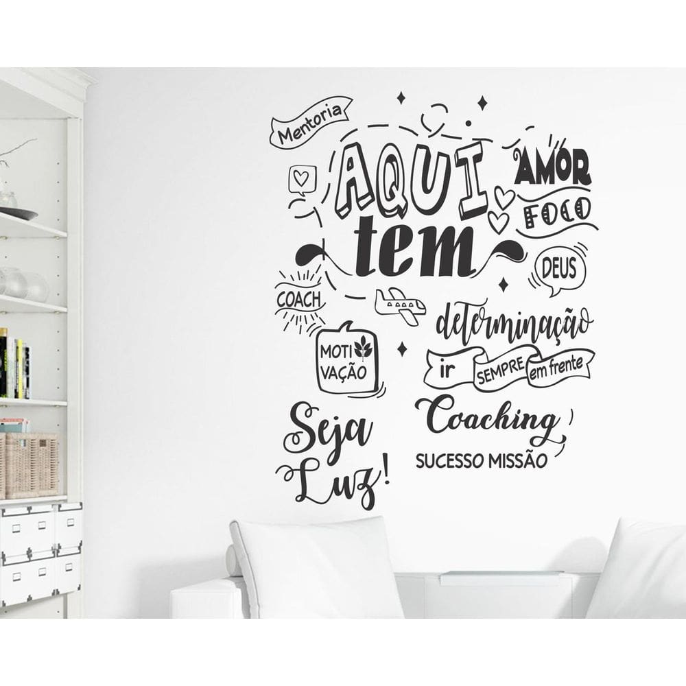 Adesivo Decorativo De Parede Frase Aqui Tem Amor Sucesso