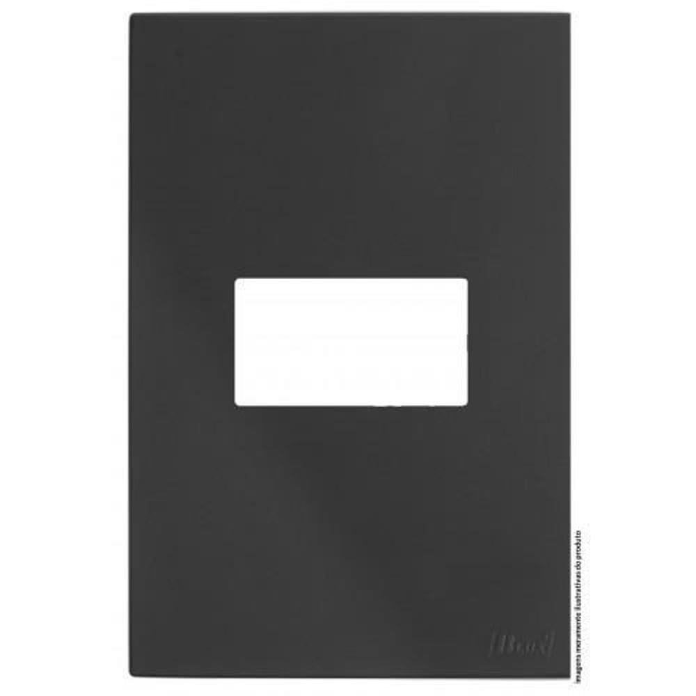 Placa 1 Modulo Horizontal Com Suporte 4 X2 Brs12404-4 Preto