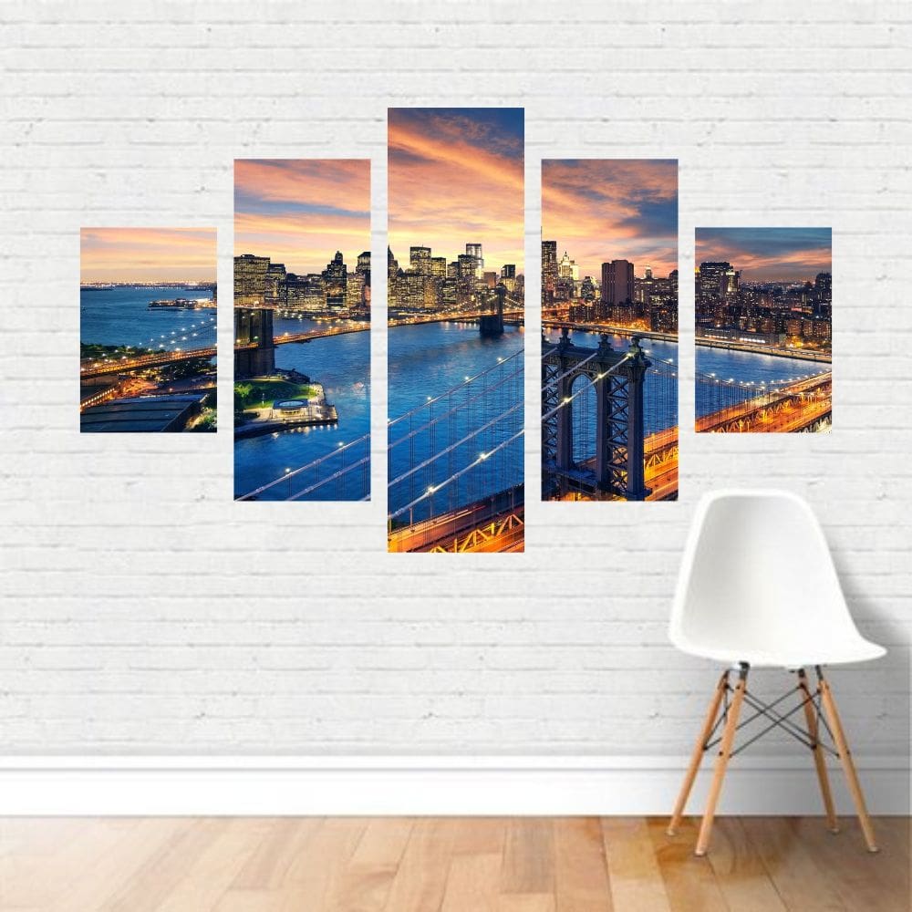 Quadro Cidades Ponte Manhattan Brooklyn New York East Canvas