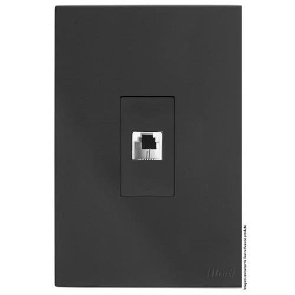 Cj RJ11 2 Fios Tel. Horizontal 4x2 - Grafite - BRS12350-1GF