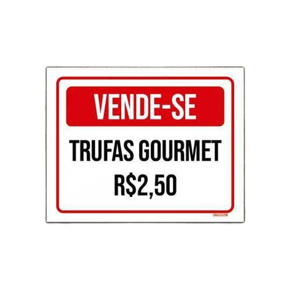 Kit 3 Placa Vermelha - Vende-Se Trufas Gourmet