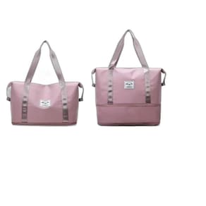 Bolsa De Viagem Multifuncional Dobrável Rosa- Com Extensão