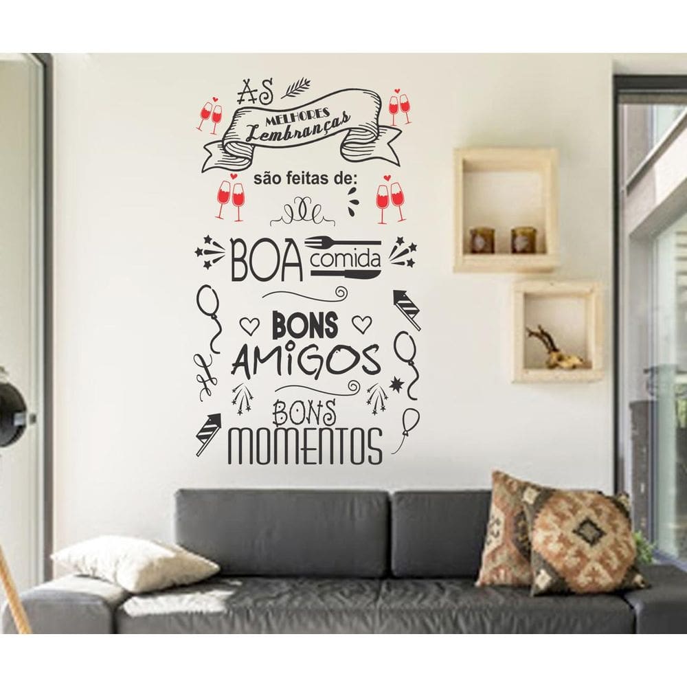 Adesivo Parede Frase Melhores Lembranças 80x47 cm