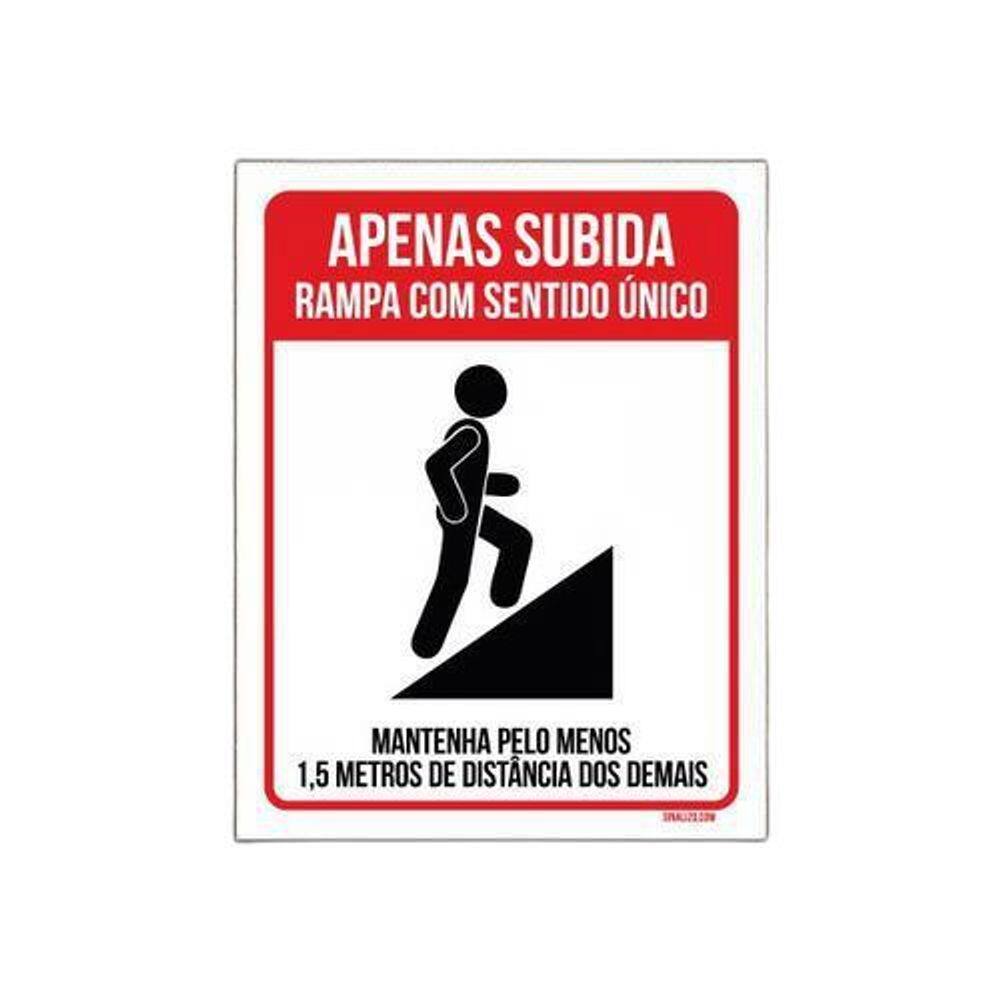Kit 10 Placas - Apenas Subida Rampa Sentido Único
