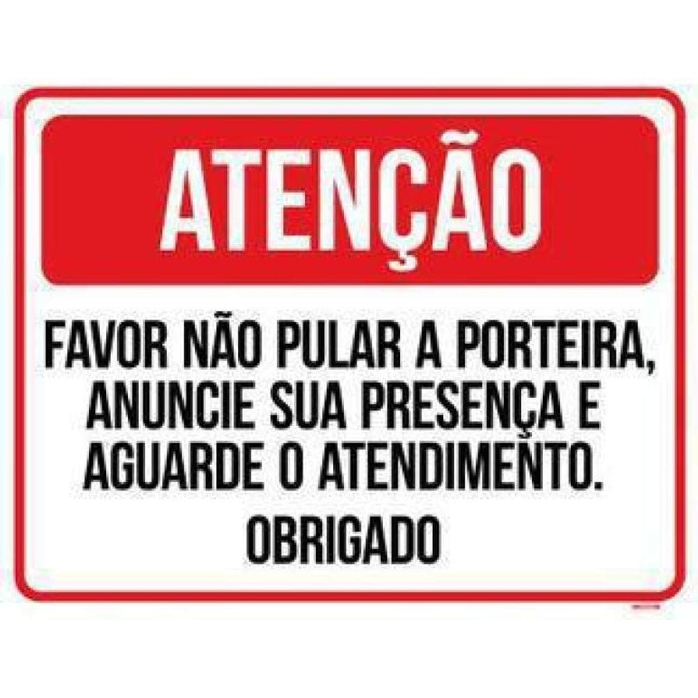 Kit 5 Placas Atenção Favor Não Pular A Porteira