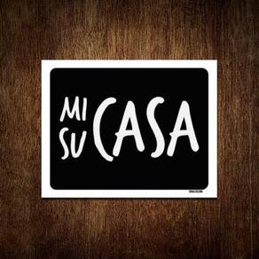 Kit 5 Placas Decorativa Mi Casa Su Casa