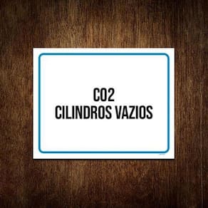 Placa Sinalização - C02 Cilindros Vazios 18X23