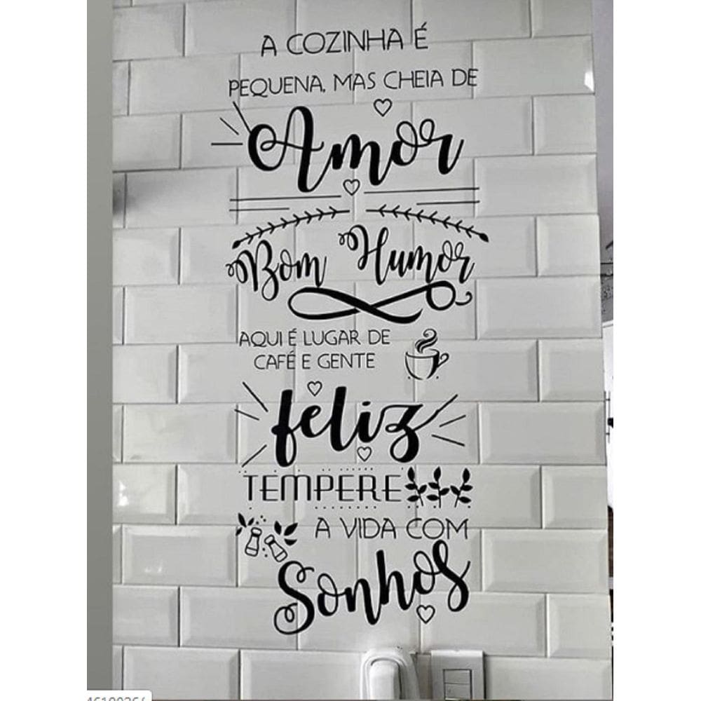 Adesivo Decorativo Frase A Cozinha Bom Humor E Feliz E Amor