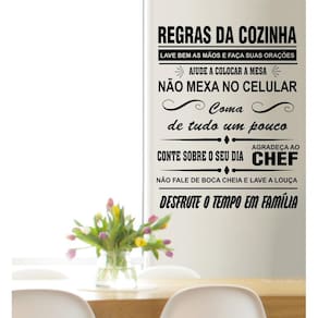Adesivo Decorativo De Parede Frase Regras Da Cozinha