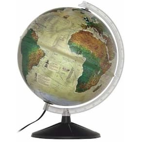 Globo Mapa Mundi Histórico Iluminado Bivolt Abajur 30cm