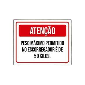 Placa Sinalização - Atenção Peso Máximo Escorregador 27X35