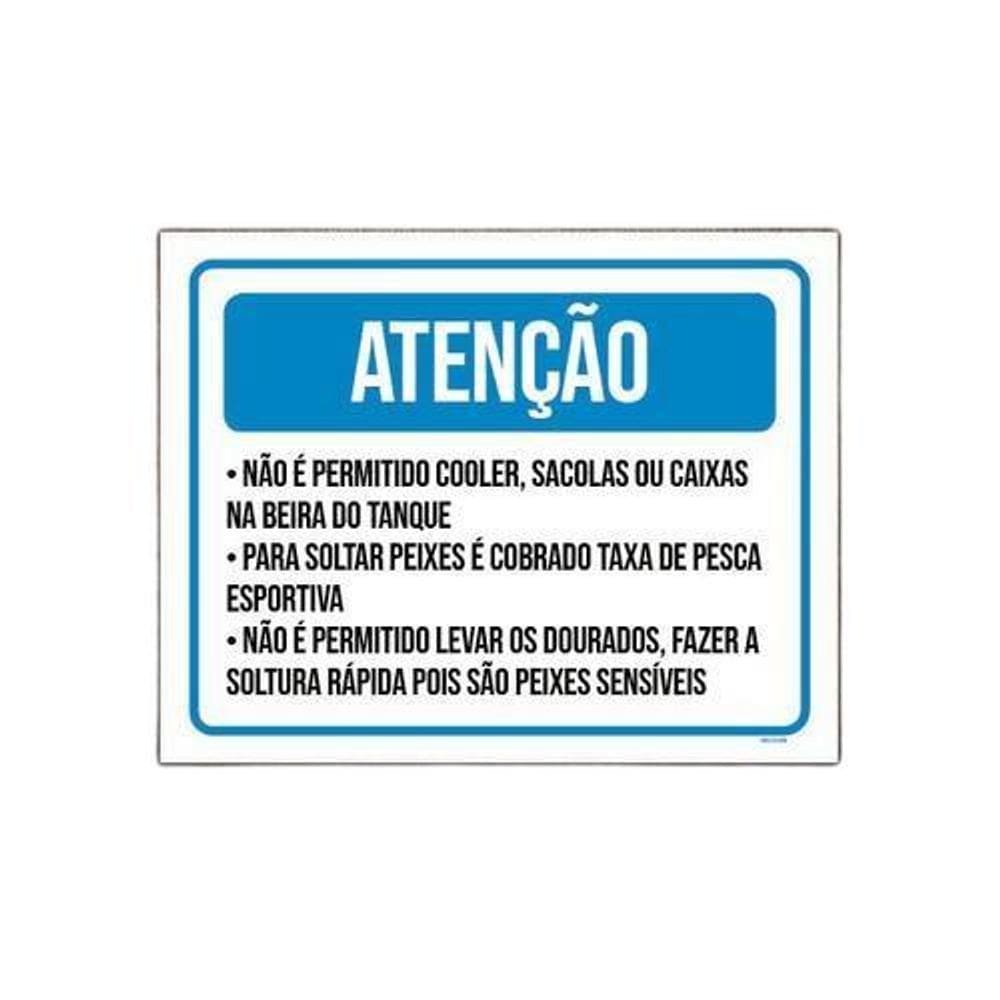 Placa Sinalização - Atenção Permitido Cooler 36X46