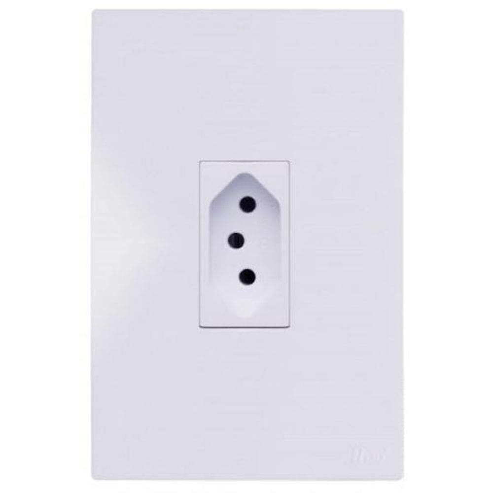 Tomada 20A Vertical 4x2 - Branco Gloss - Blux Home
