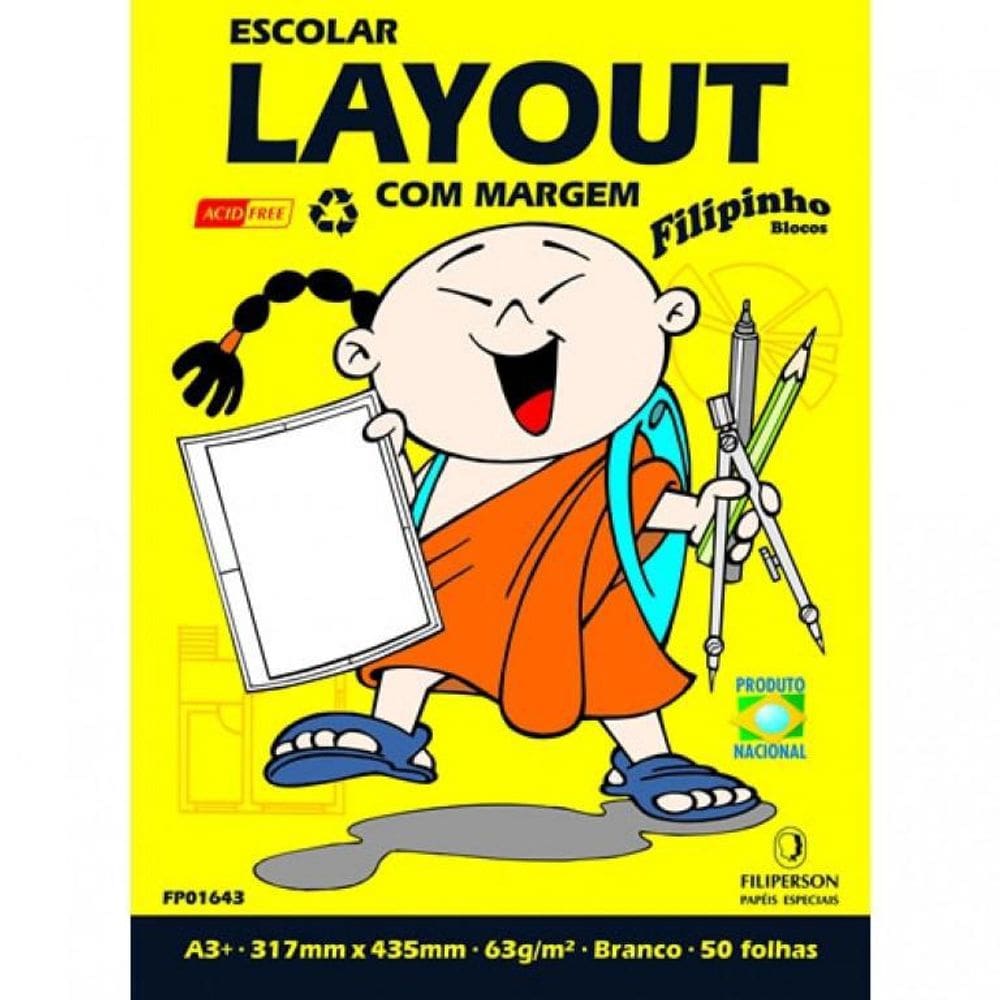 Bloco Filiperson Layout A3 70G 50 Folhas Branco