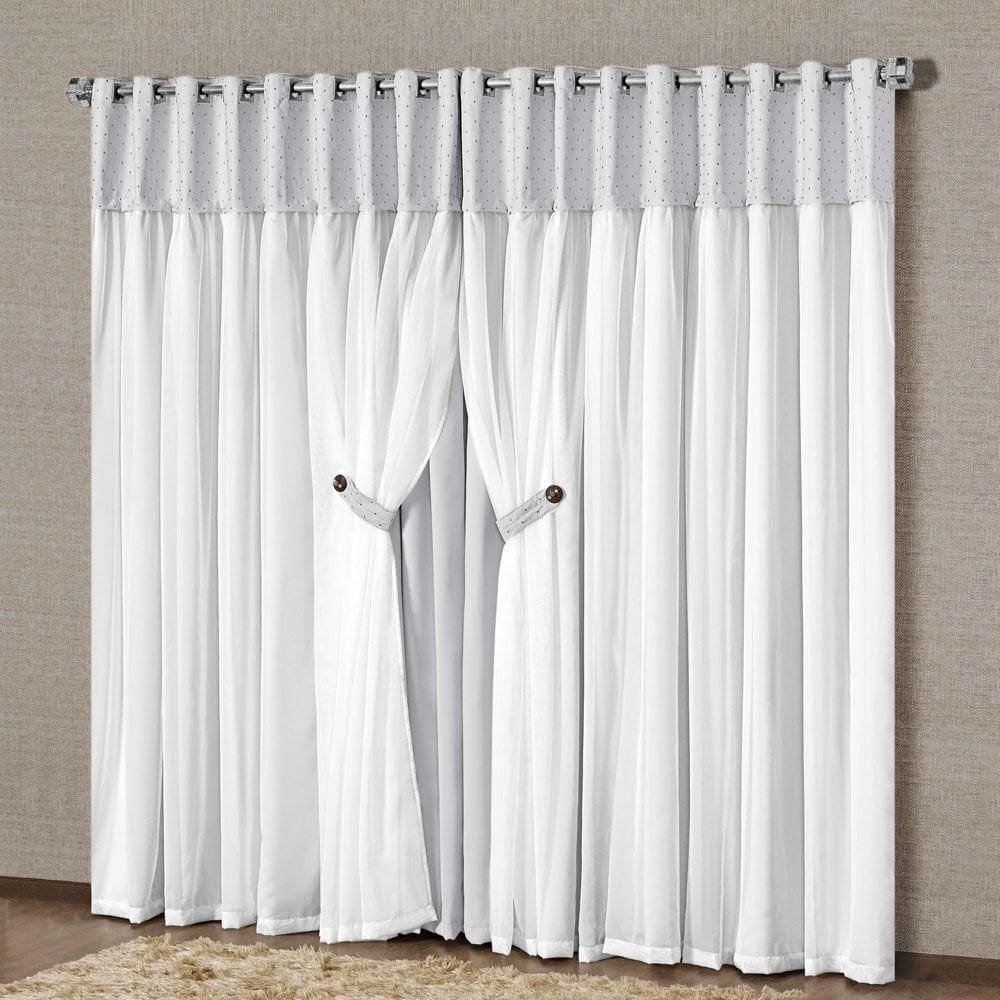 Cortina Dubai Blackout 3M X 2,50M Branco Gelo