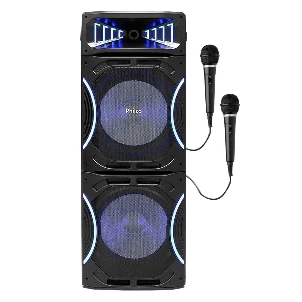 Caixa de Som Amplificada Philco PCX35000 LED Bluetooth TWS 3500w-2 Mic