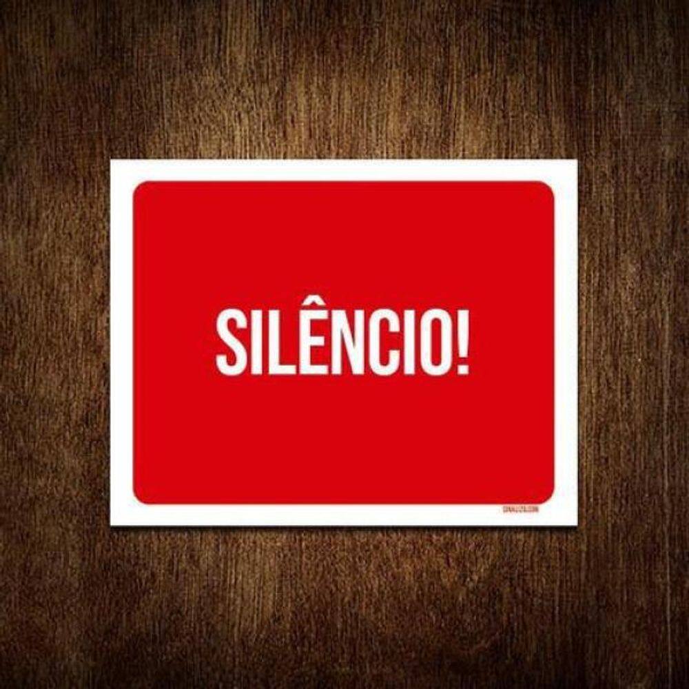 Kit 10 Placas Sinalização Ambiente Silêncio